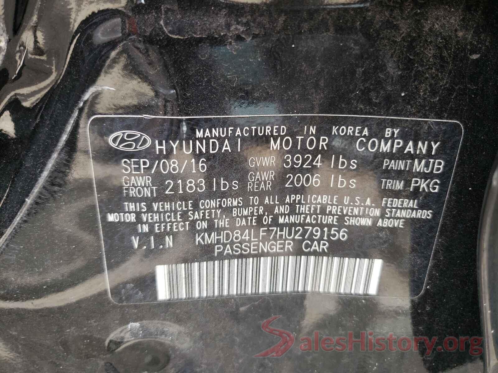 KMHD84LF7HU279156 2017 HYUNDAI ELANTRA