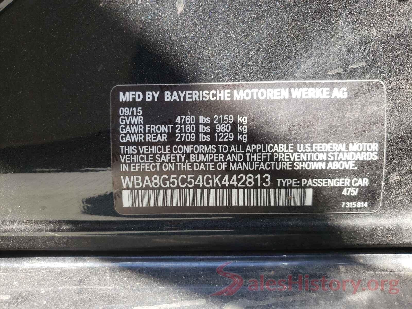 WBA8G5C54GK442813 2016 BMW 3 SERIES