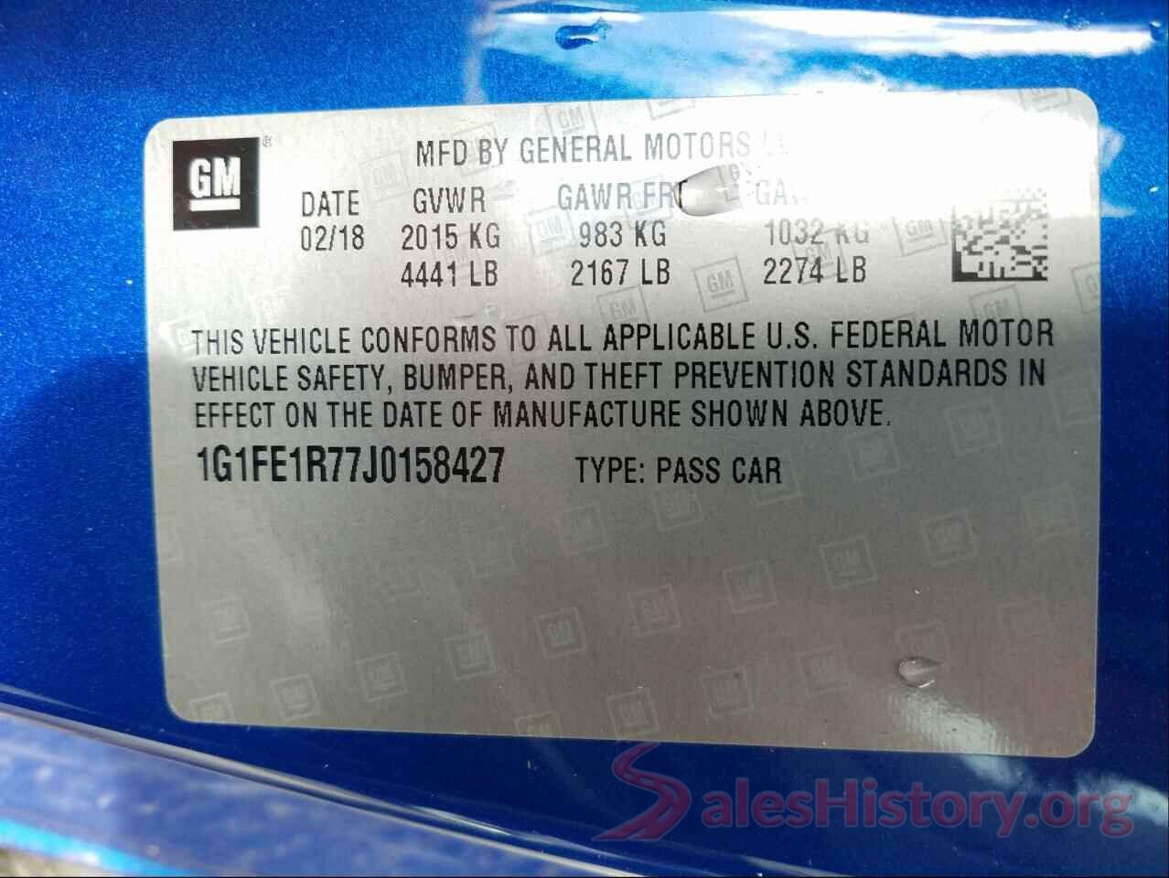 1G1FE1R77J0158427 2018 CHEVROLET CAMARO