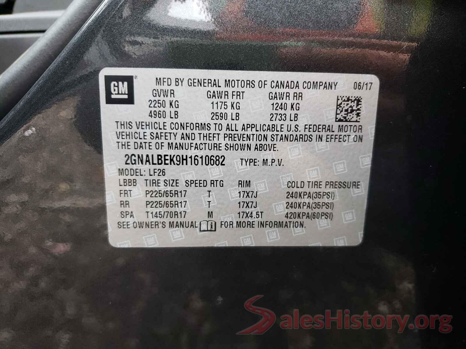 2GNALBEK9H1610682 2017 CHEVROLET EQUINOX