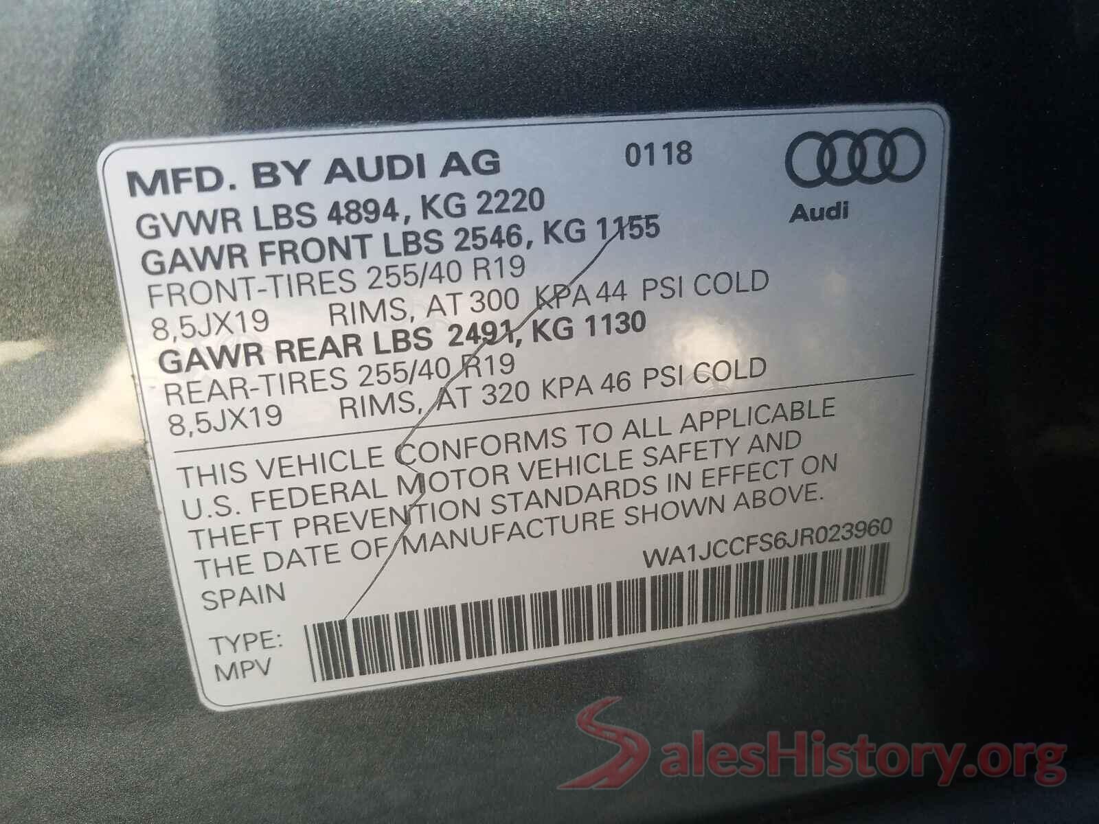 WA1JCCFS6JR023960 2018 AUDI Q3