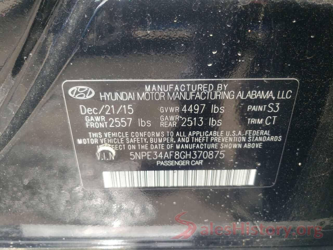 5NPE34AF8GH370875 2016 HYUNDAI SONATA