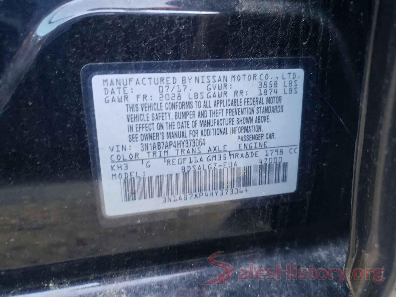 3N1AB7AP4HY373064 2017 NISSAN SENTRA