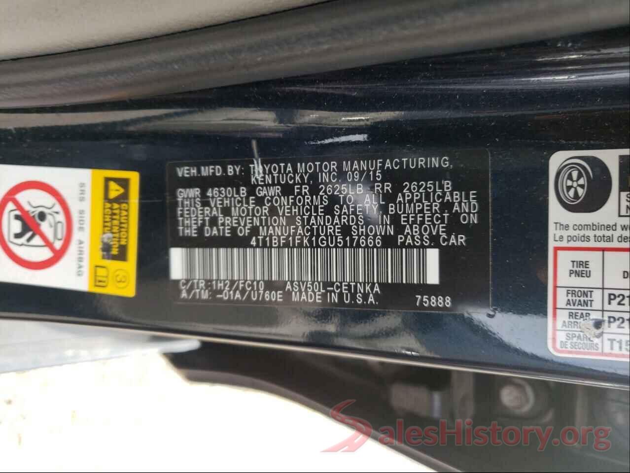 4T1BF1FK1GU517666 2016 TOYOTA CAMRY