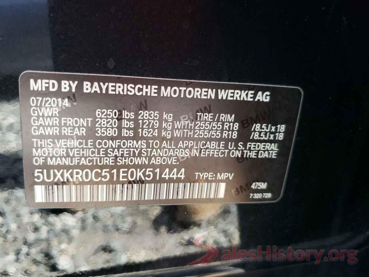 5UXKR0C51E0K51444 2014 BMW X5