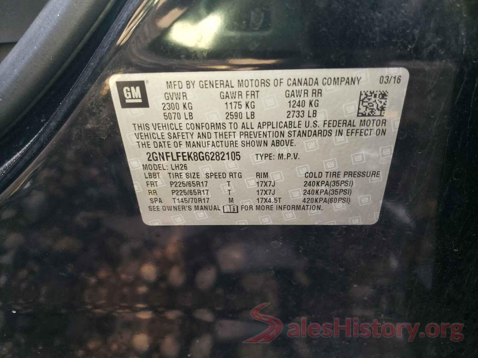 2GNFLFEK8G6282105 2016 CHEVROLET EQUINOX