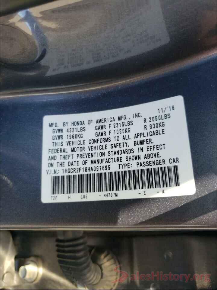 1HGCR2F18HA097695 2017 HONDA ACCORD