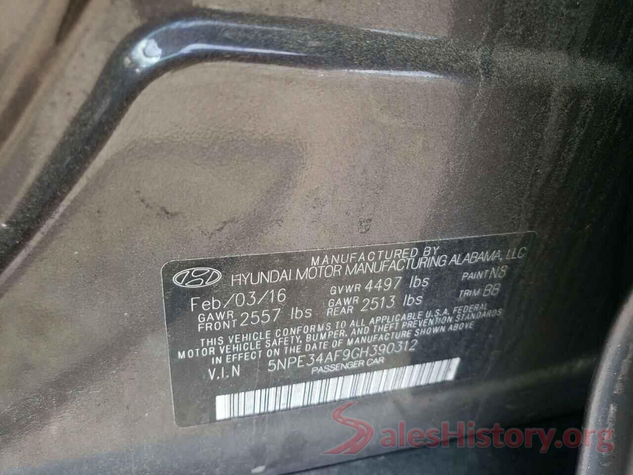 5NPE34AF9GH390312 2016 HYUNDAI SONATA