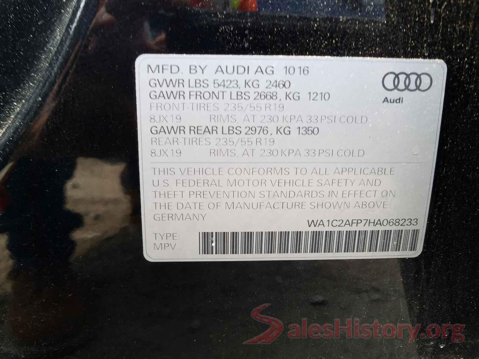 WA1C2AFP7HA068233 2017 AUDI Q5