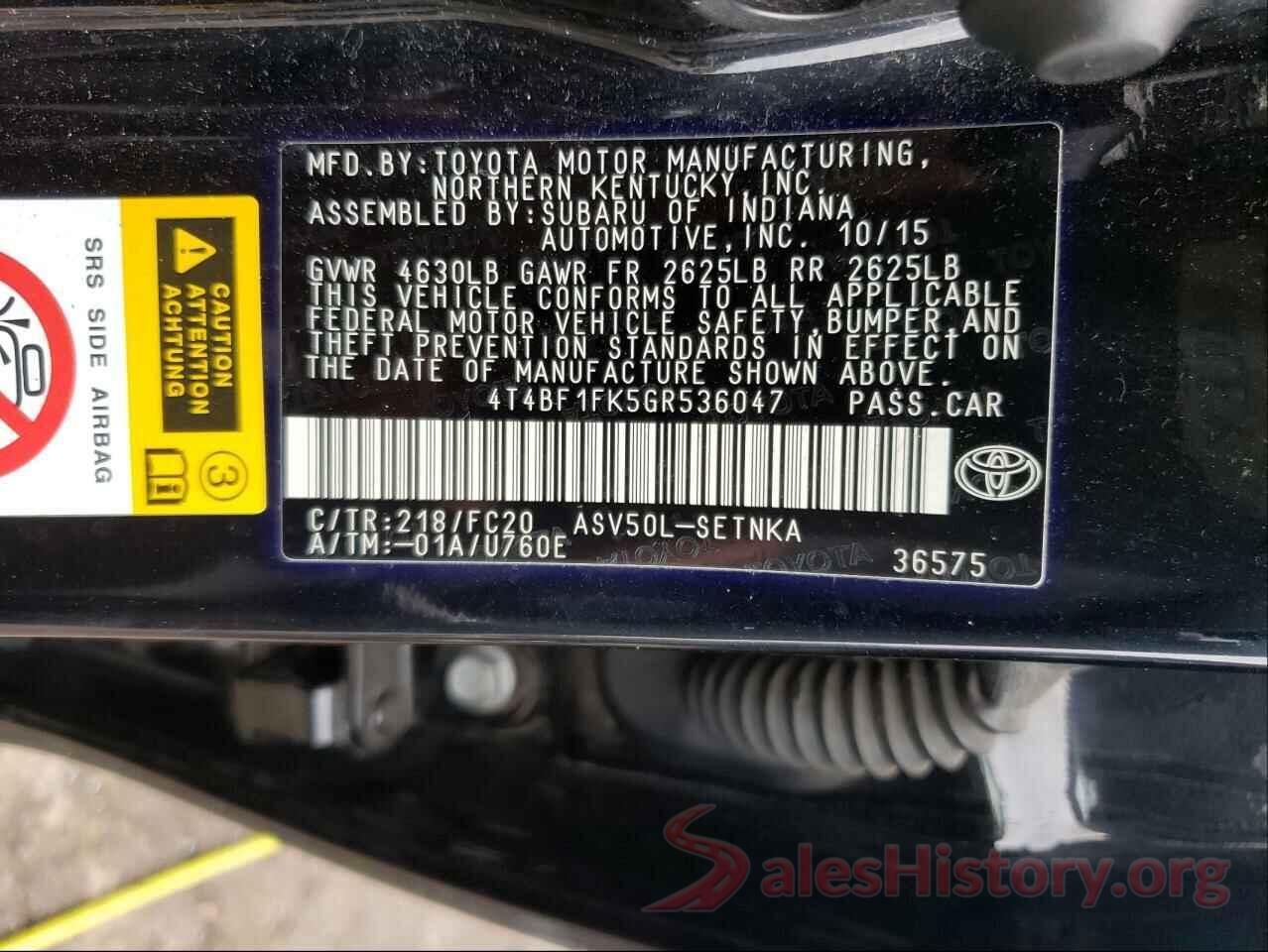 4T4BF1FK5GR536047 2016 TOYOTA CAMRY