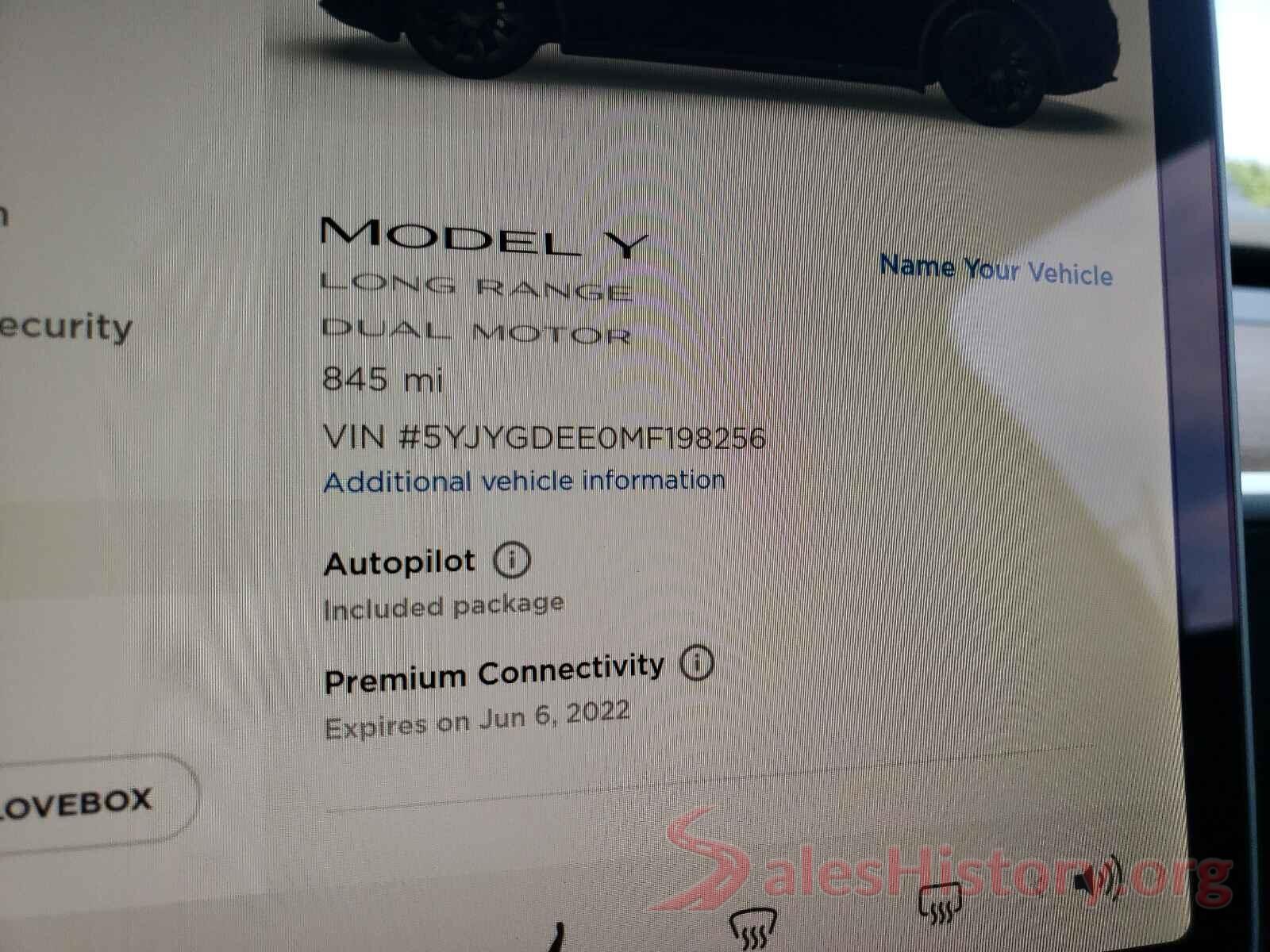 5YJYGDEE0MF198256 2021 TESLA MODEL Y