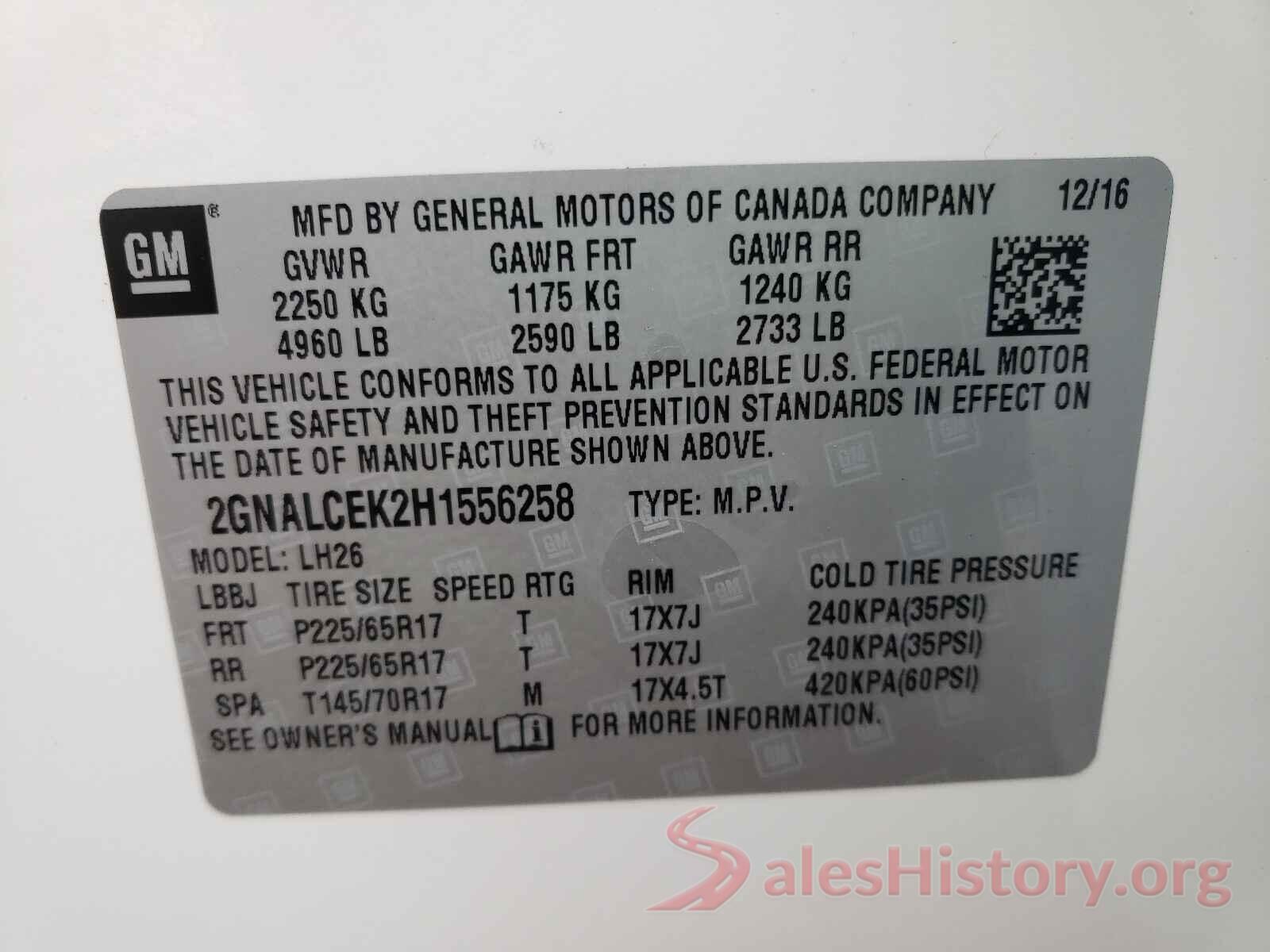 2GNALCEK2H1556258 2017 CHEVROLET EQUINOX