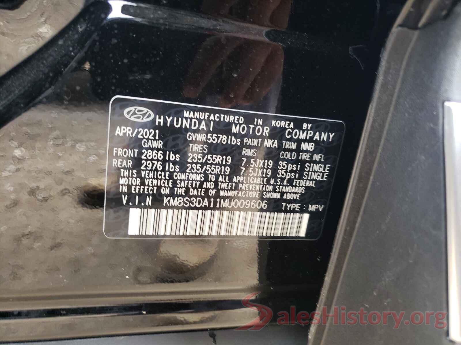 KM8S3DA11MU009606 2021 HYUNDAI SANTA FE