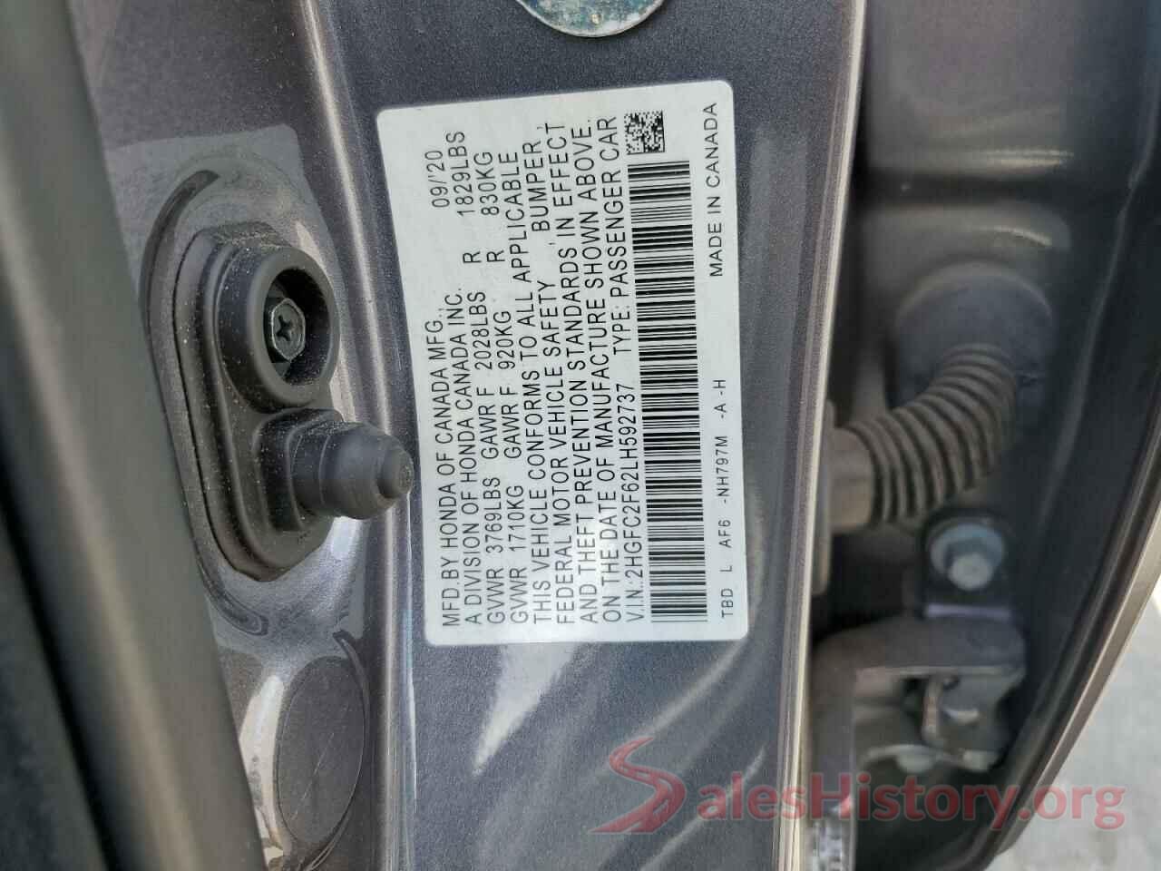 2HGFC2F62LH592737 2020 HONDA CIVIC