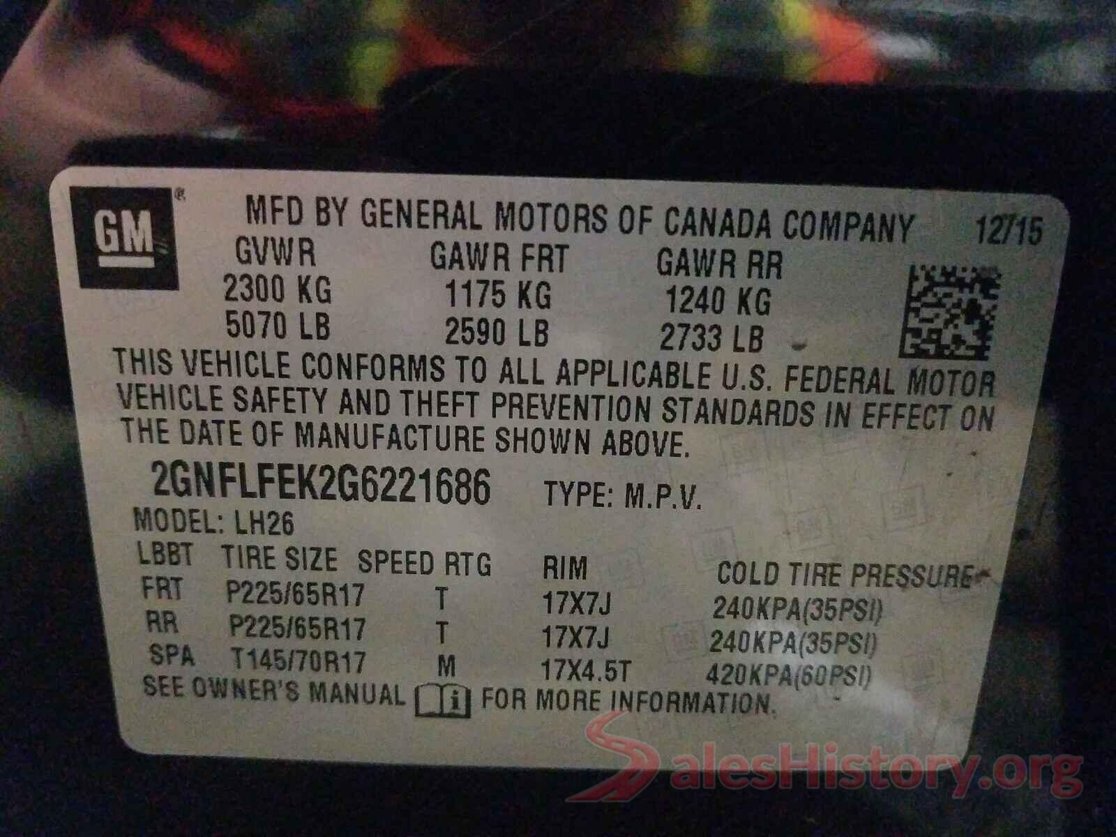 2GNFLFEK2G6221686 2016 CHEVROLET EQUINOX