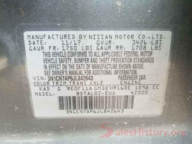 3N1CN7AP6JL842643 2018 NISSAN VERSA