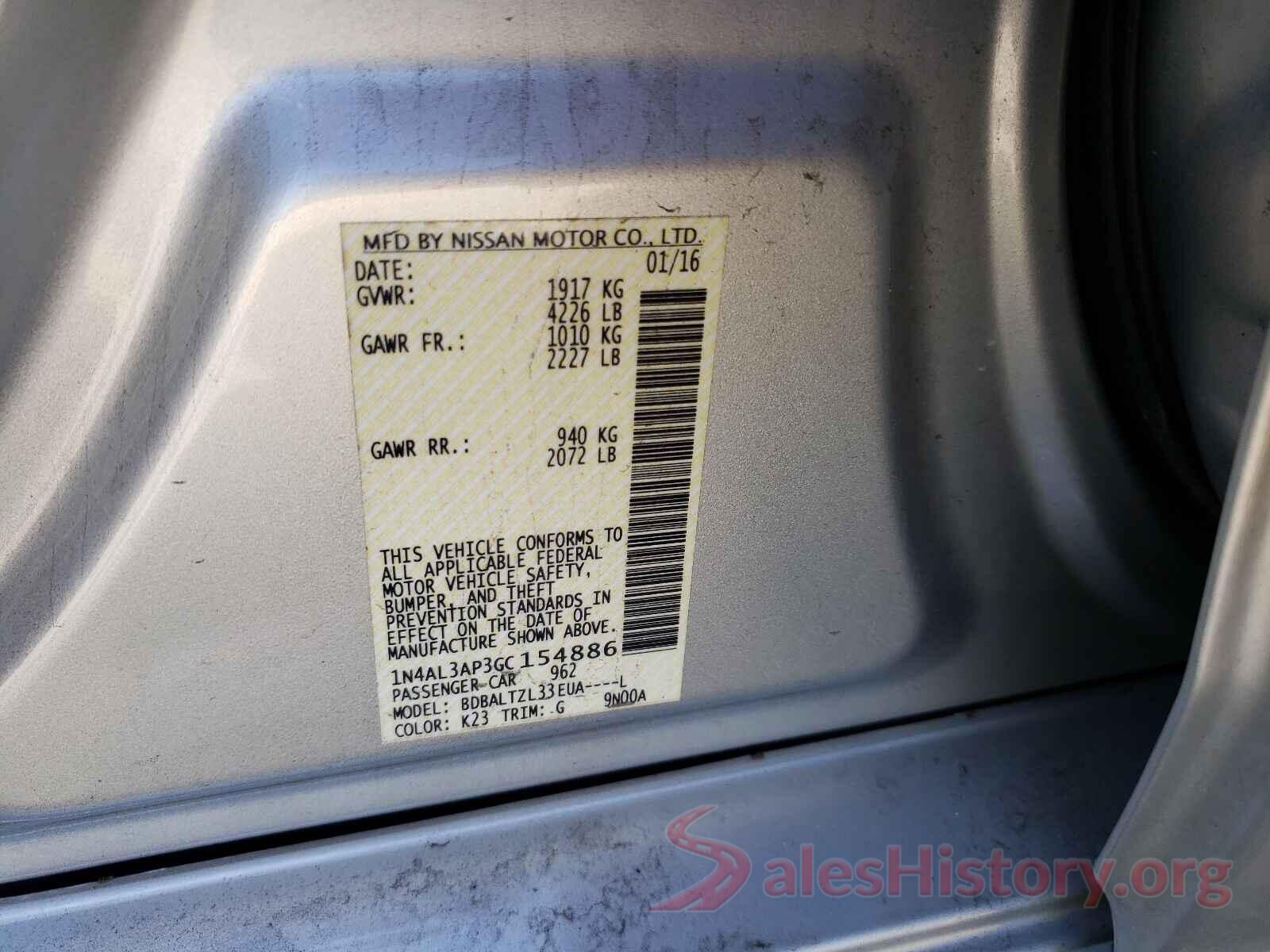 1N4AL3AP3GC154886 2016 NISSAN ALTIMA