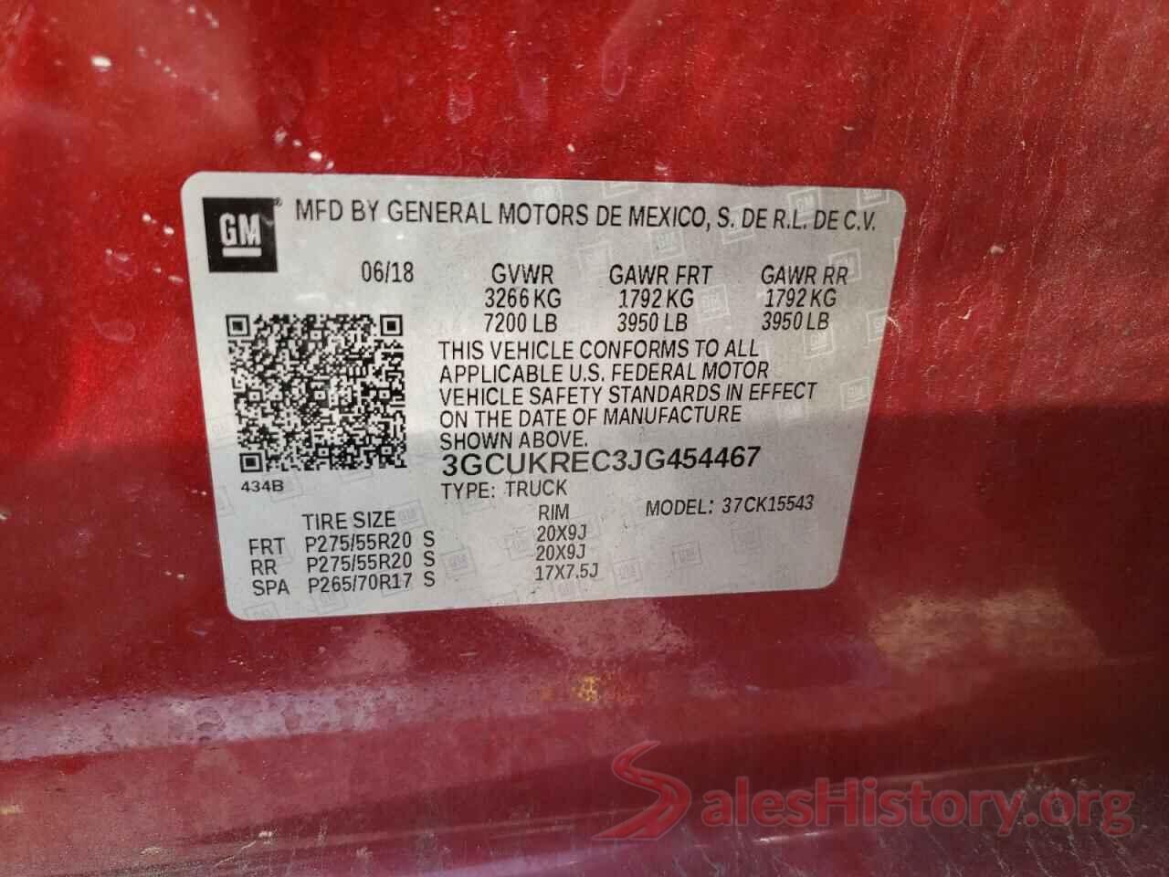 3GCUKREC3JG454467 2018 CHEVROLET SILVERADO