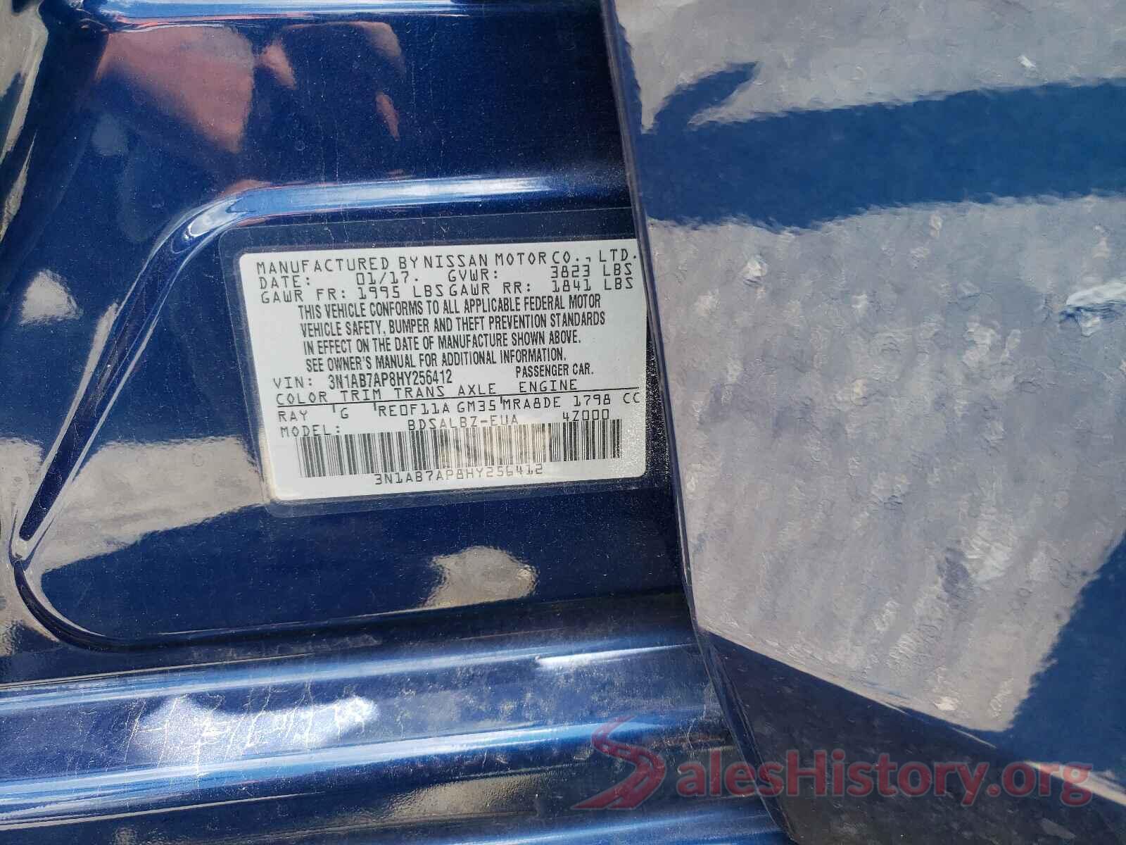 3N1AB7AP8HY256412 2017 NISSAN SENTRA