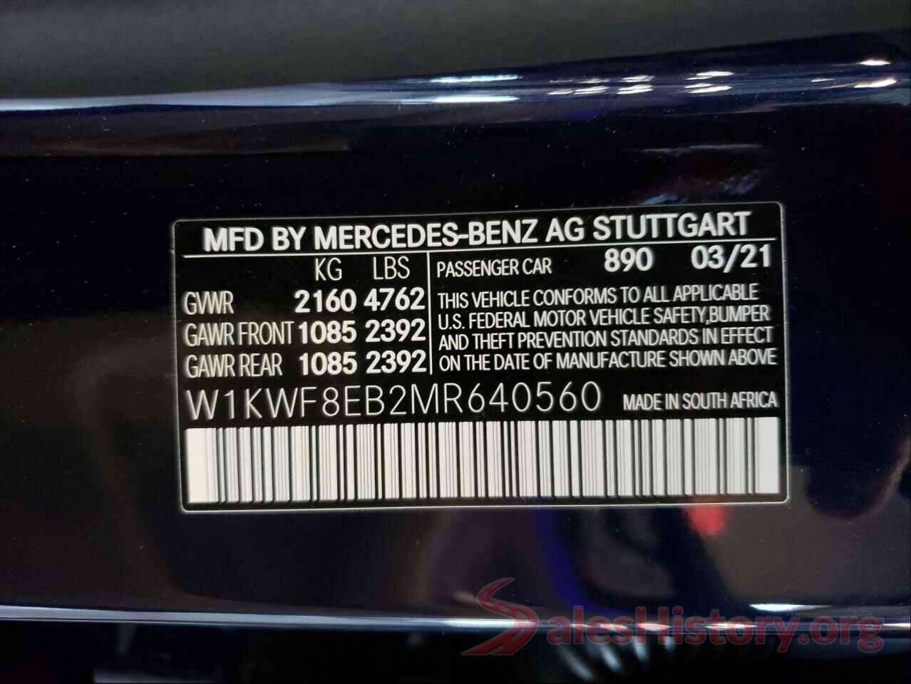 W1KWF8EB2MR640560 2021 MERCEDES-BENZ C CLASS