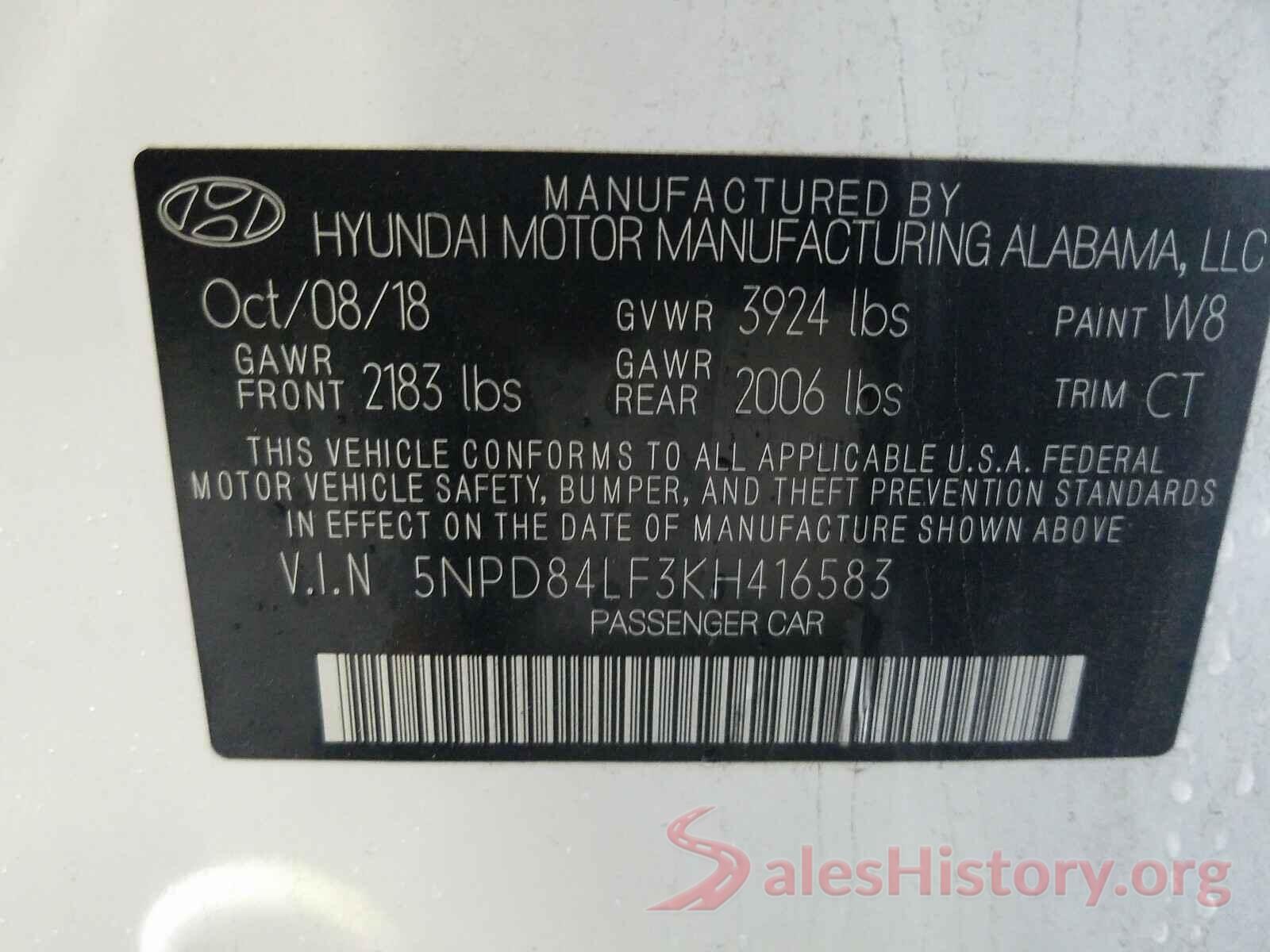 5NPD84LF3KH416583 2019 HYUNDAI ELANTRA