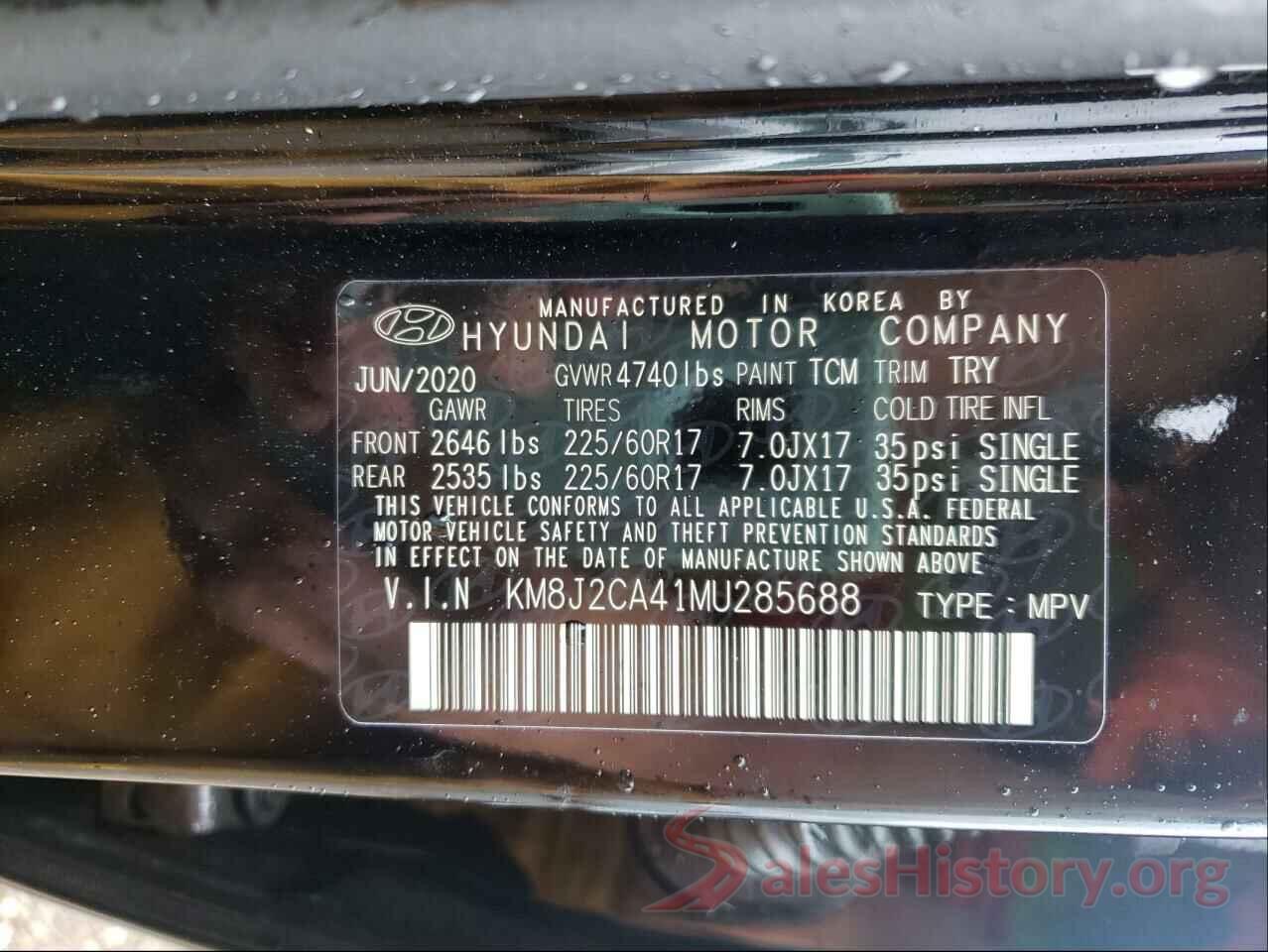 KM8J2CA41MU285688 2021 HYUNDAI TUCSON