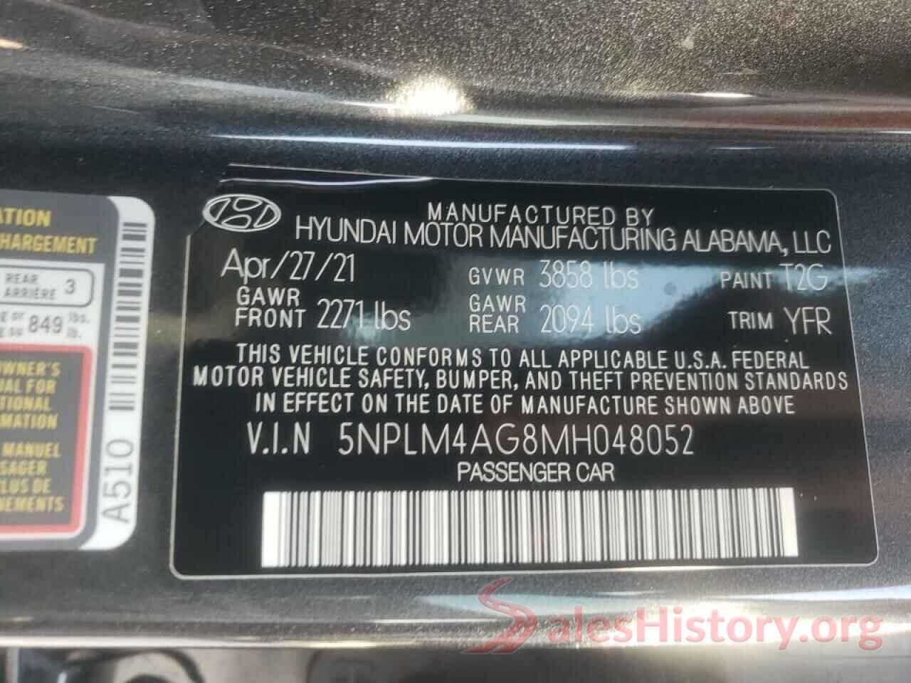 5NPLM4AG8MH048052 2021 HYUNDAI ELANTRA