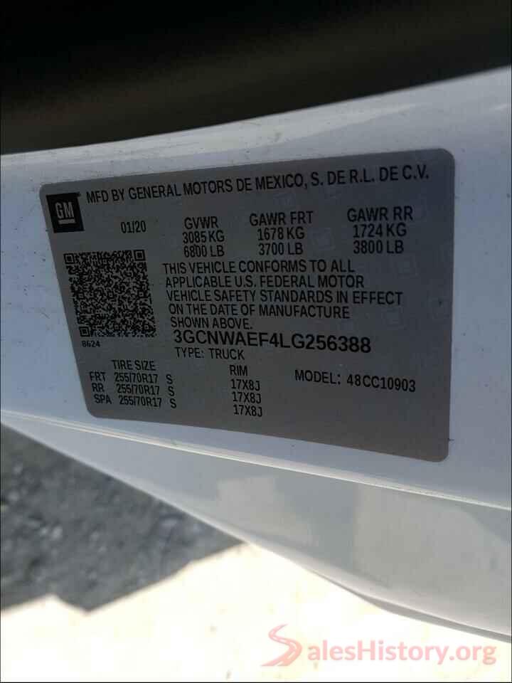 3GCNWAEF4LG256388 2020 CHEVROLET SILVERADO