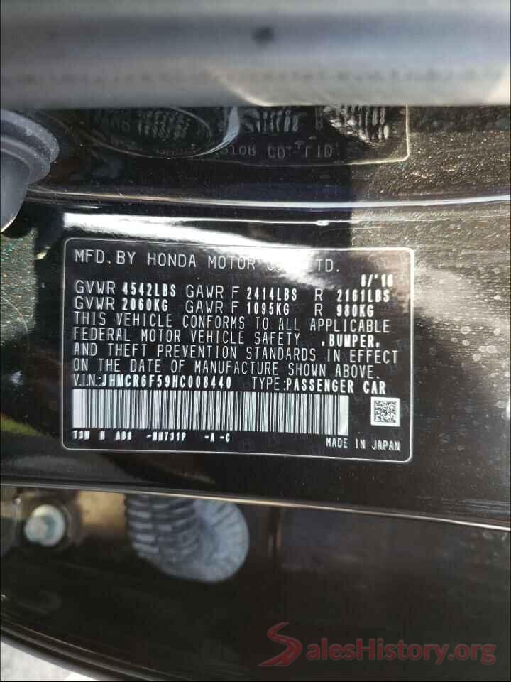 JHMCR6F59HC008440 2017 HONDA ACCORD