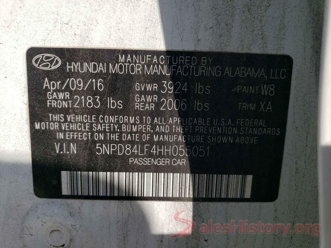 5NPD84LF4HH055051 2017 HYUNDAI ELANTRA