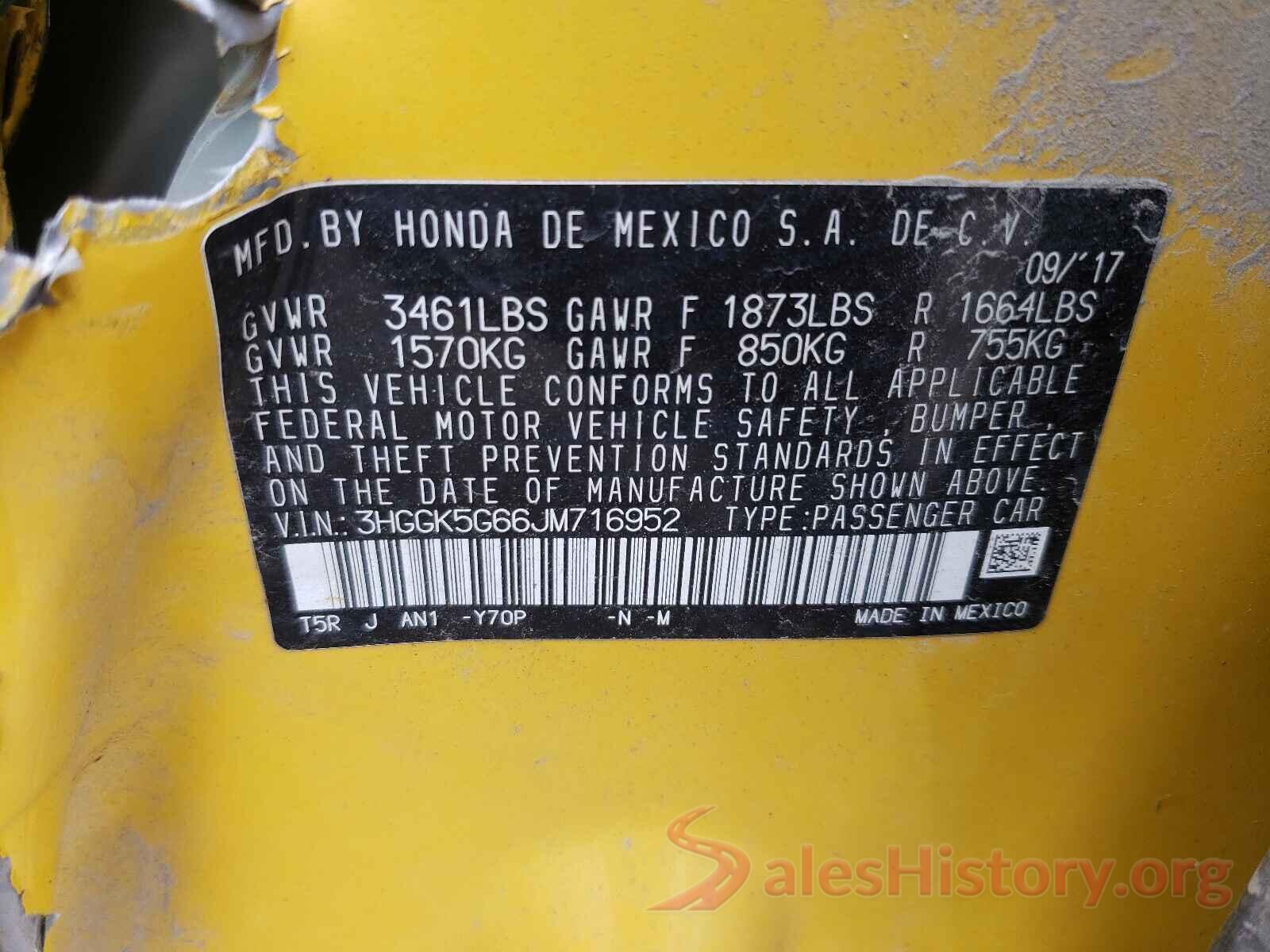 3HGGK5G66JM716952 2018 HONDA FIT