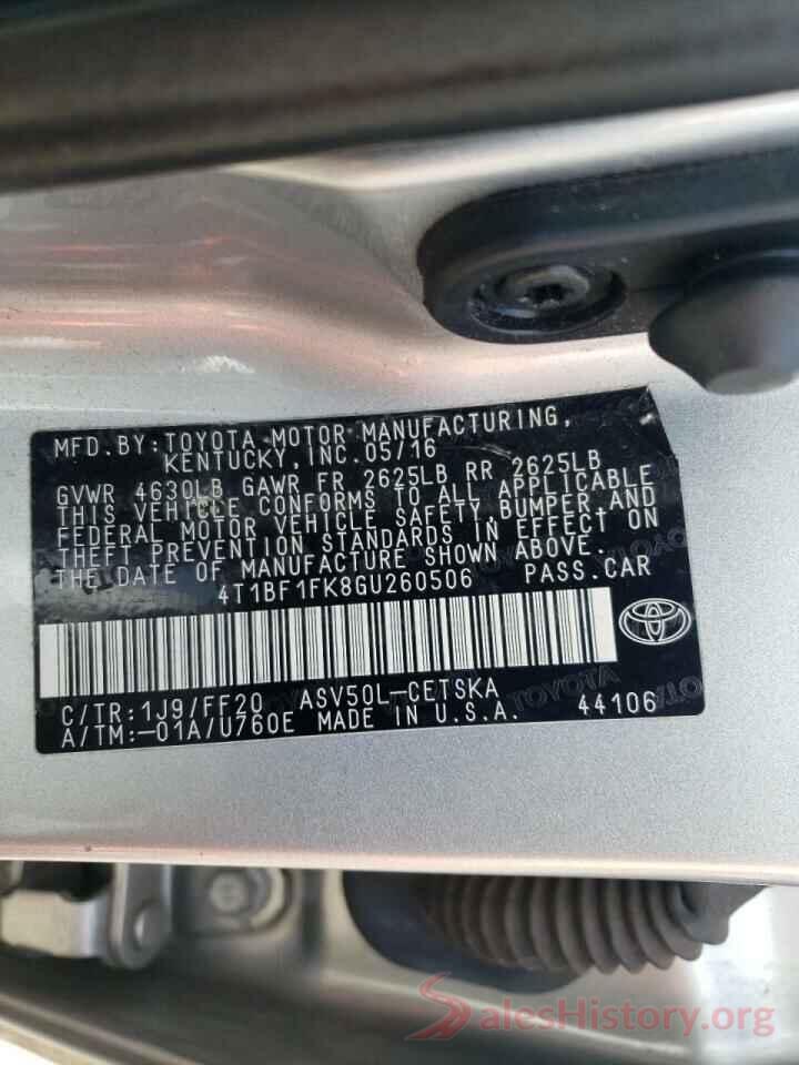 4T1BF1FK8GU260506 2016 TOYOTA CAMRY