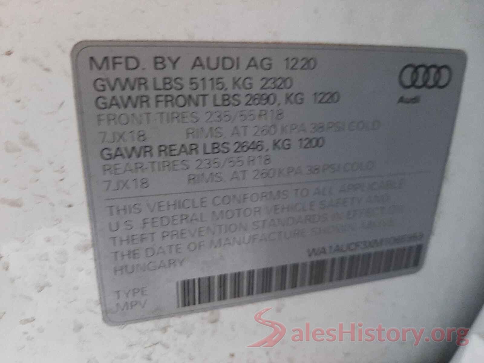 WA1AUCF3XM1065959 2021 AUDI Q3