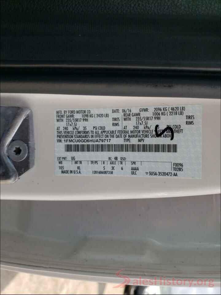 1FMCU0GD6HUA79717 2017 FORD ESCAPE