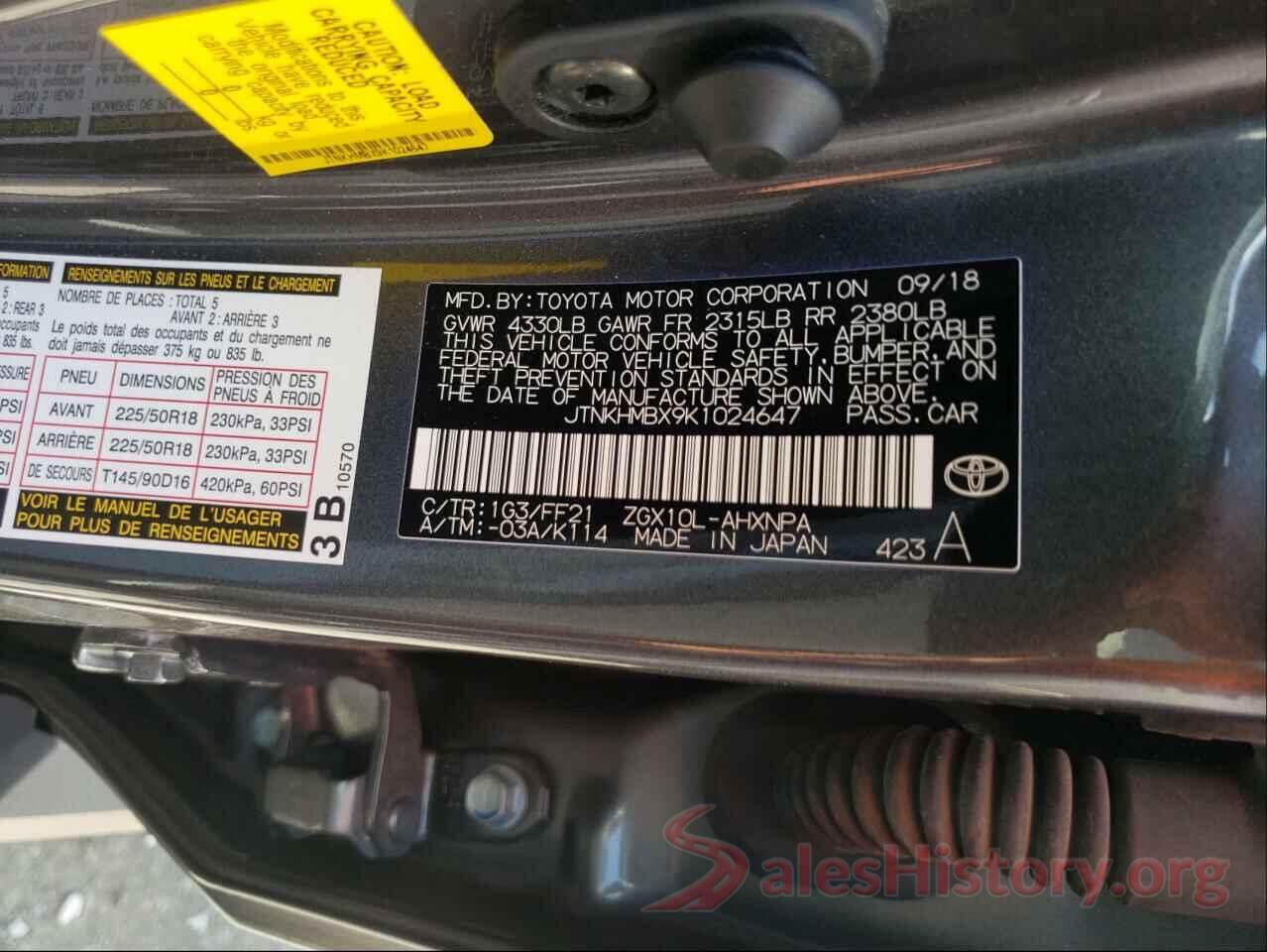 JTNKHMBX9K1024647 2019 TOYOTA C-HR