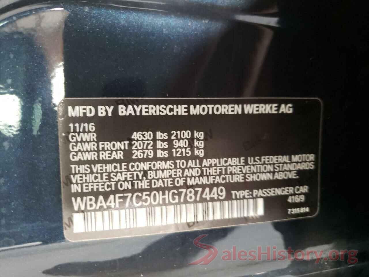 WBA4F7C50HG787449 2017 BMW 4 SERIES