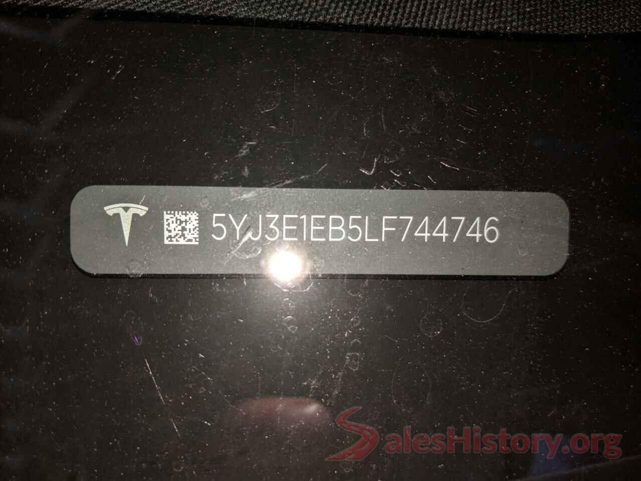 5YJ3E1EB5LF744746 2020 TESLA MODEL 3