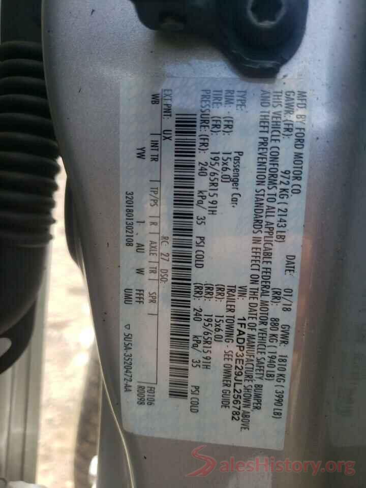 1FADP3E29JL256782 2018 FORD FOCUS