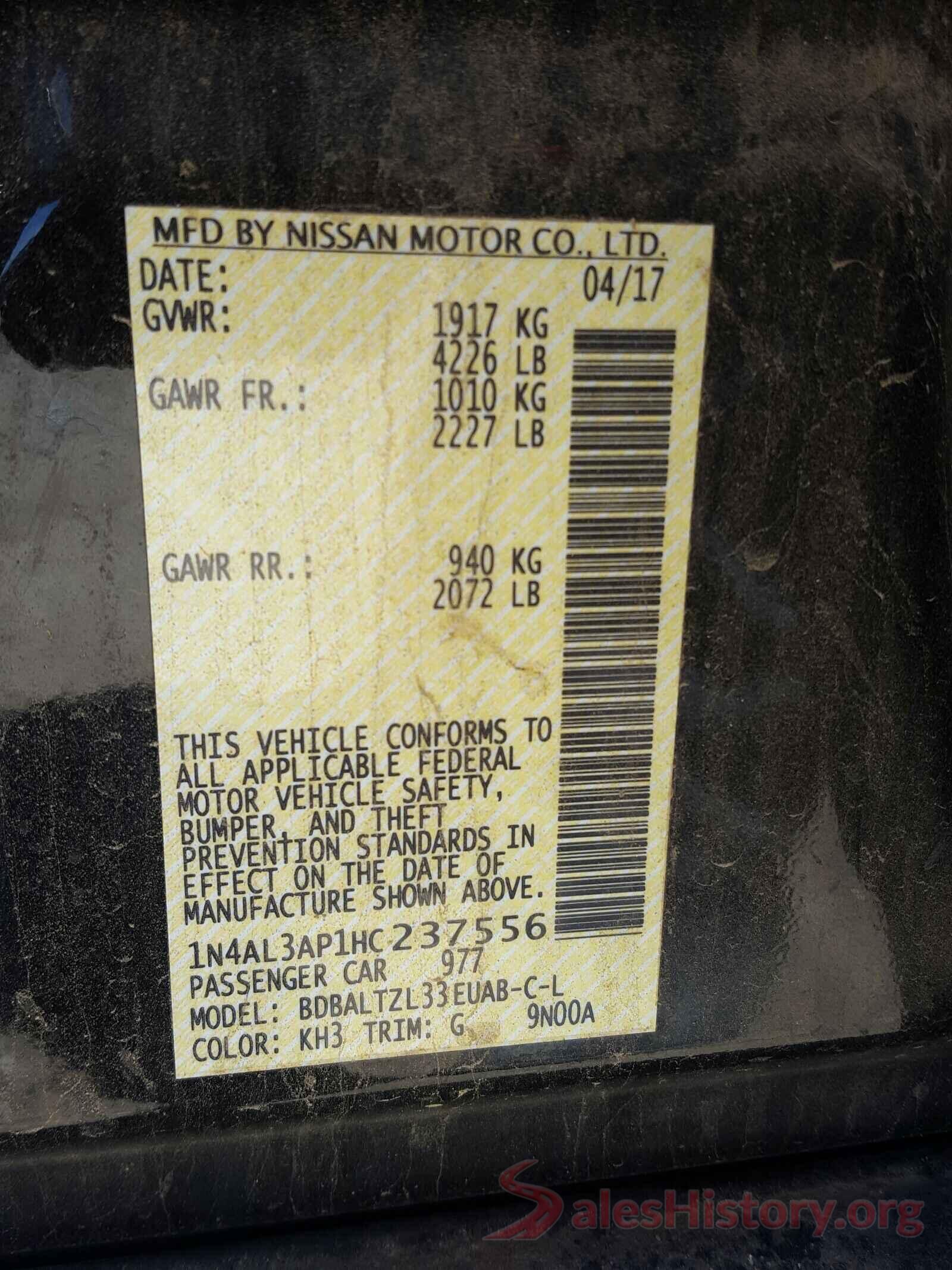 1N4AL3AP1HC237556 2017 NISSAN ALTIMA