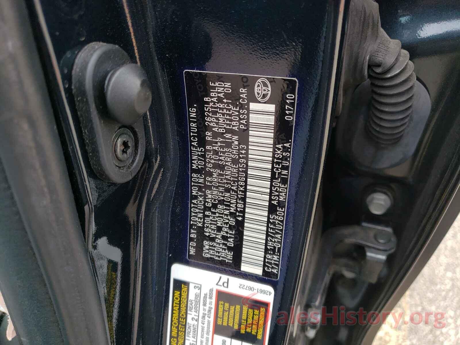 4T1BF1FK8GU159143 2016 TOYOTA CAMRY