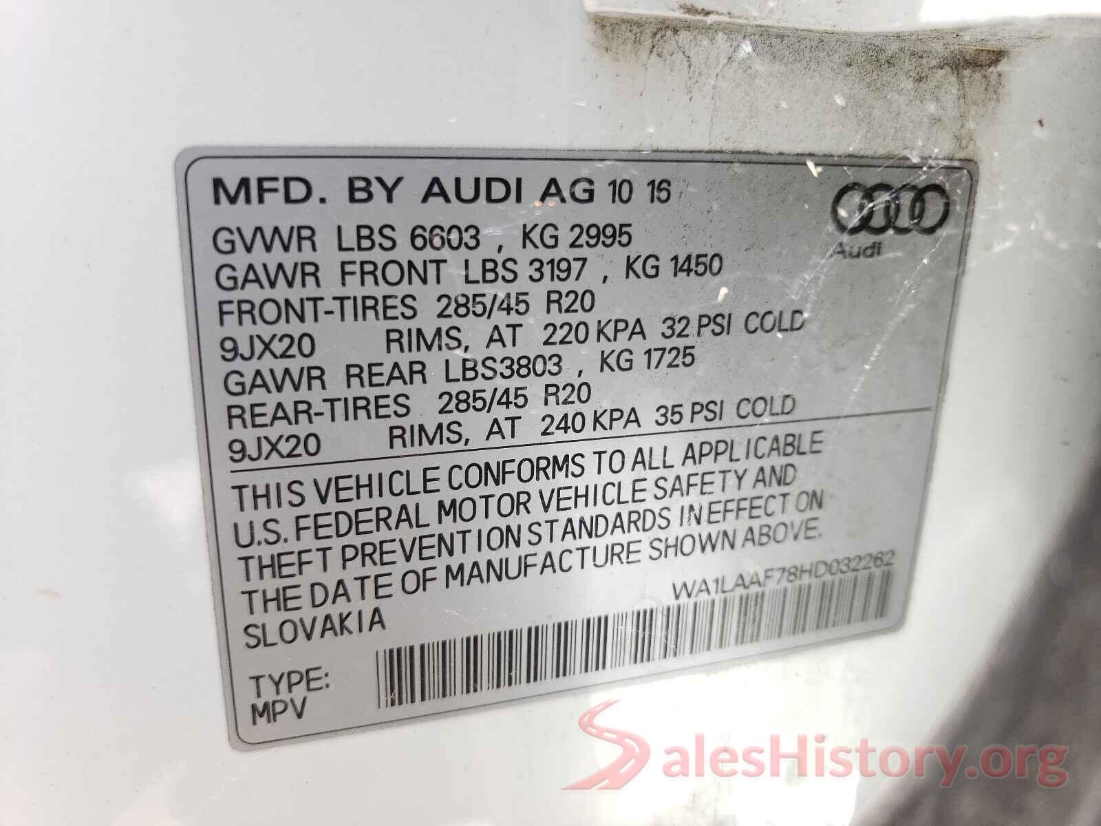 WA1LAAF78HD032262 2017 AUDI Q7