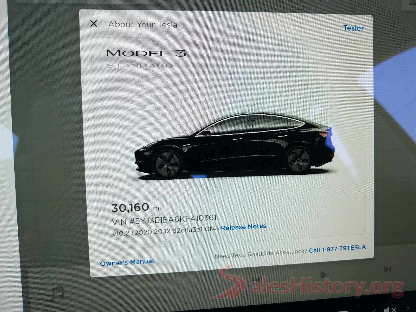 5YJ3E1EA6KF410361 2019 TESLA MODEL 3