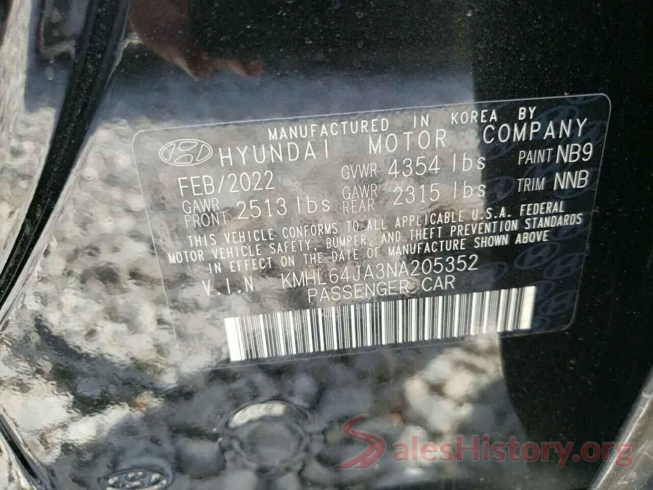 KMHL64JA3NA205352 2022 HYUNDAI SONATA