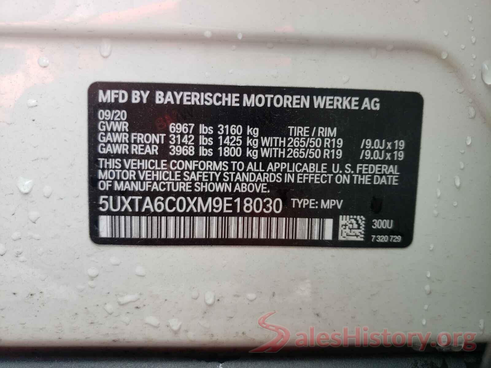 5UXTA6C0XM9E18030 2021 BMW X5