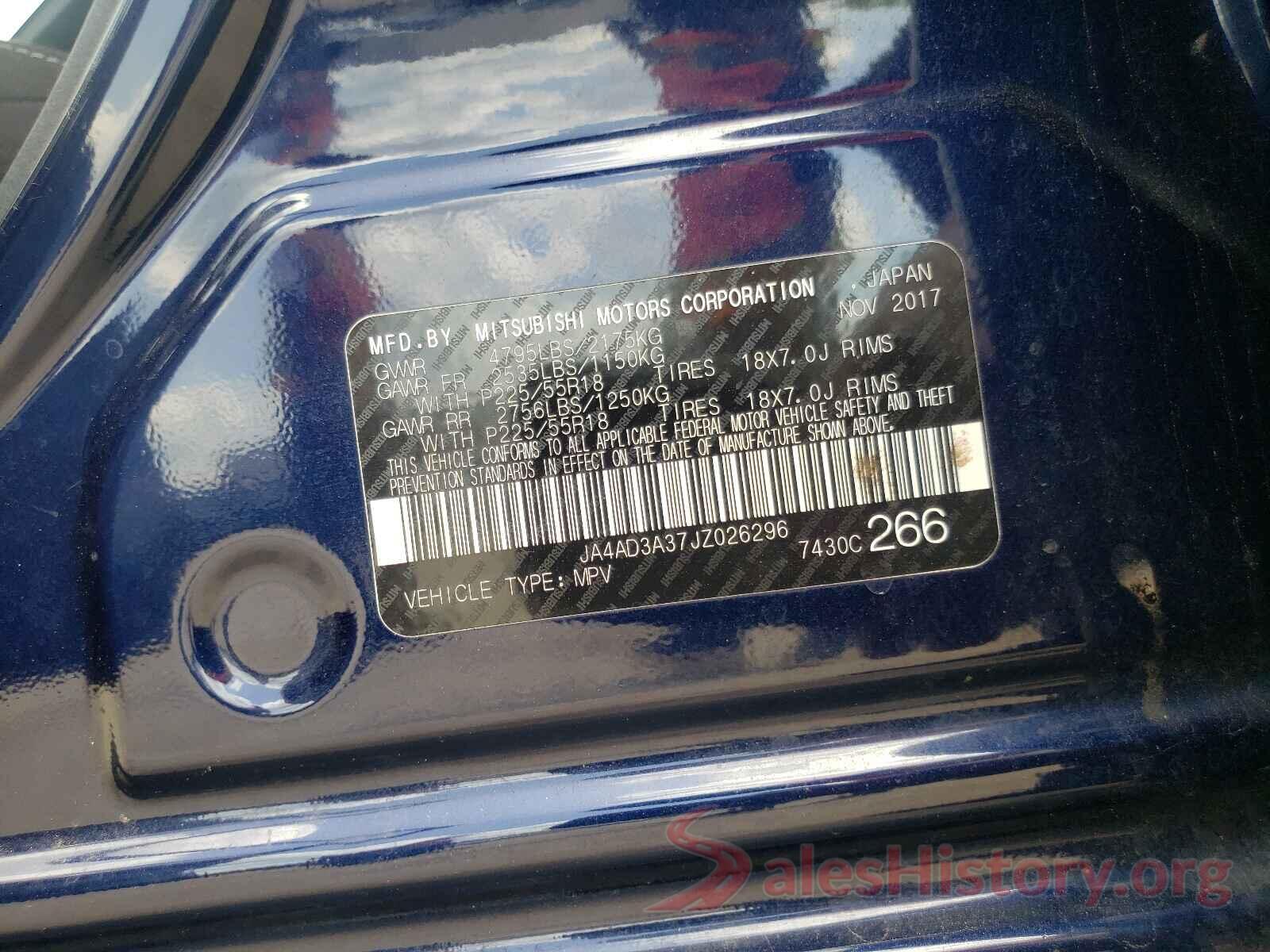 JA4AD3A37JZ026296 2018 MITSUBISHI OUTLANDER