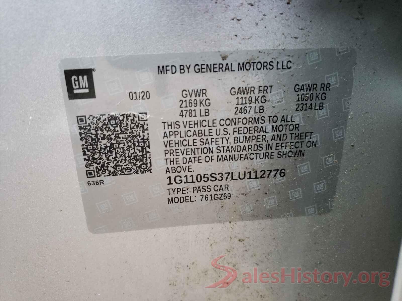 1G1105S37LU112776 2020 CHEVROLET IMPALA