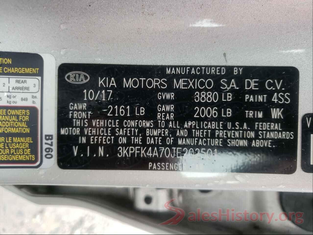 3KPFK4A70JE202501 2018 KIA FORTE