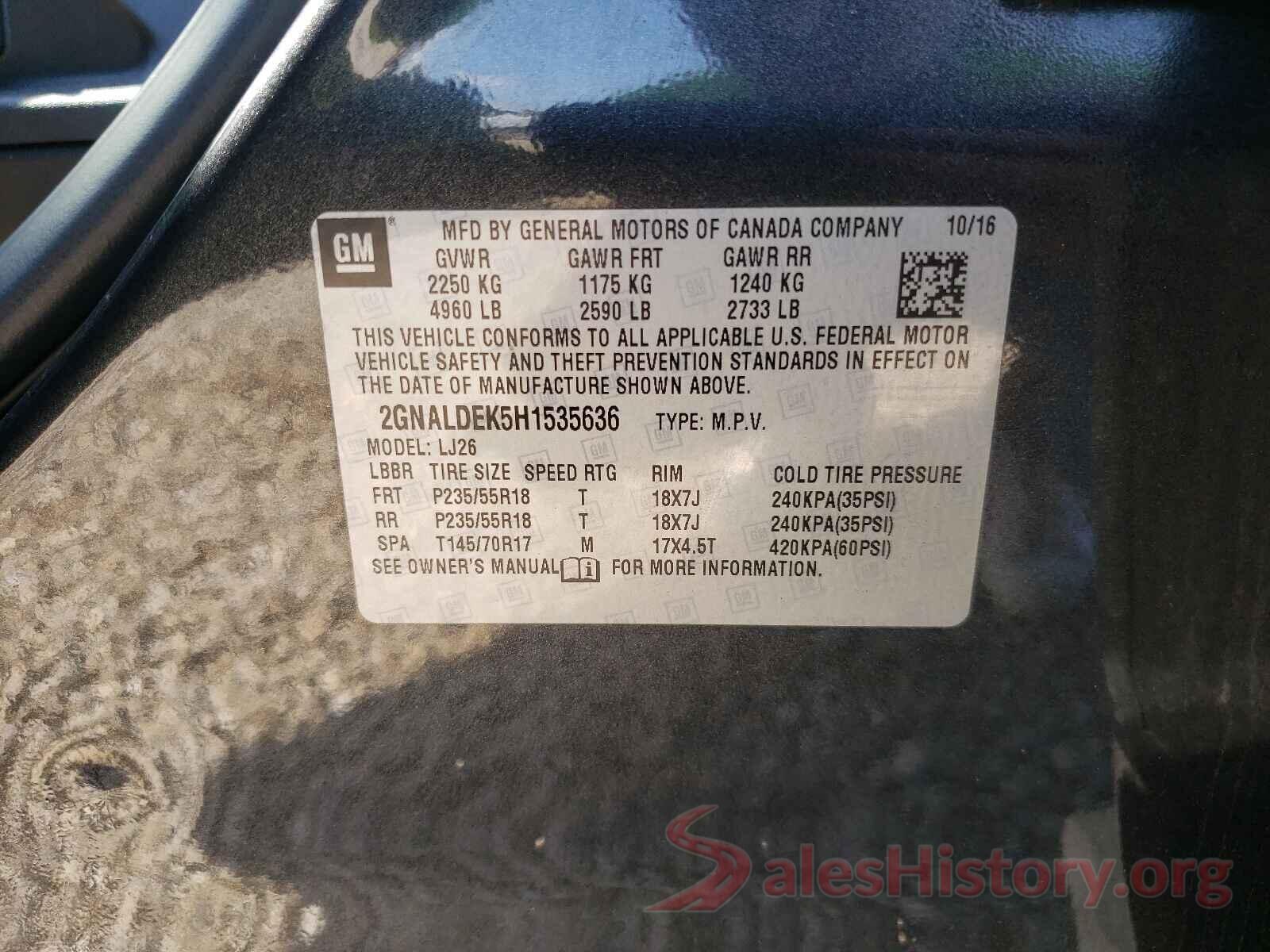 2GNALDEK5H1535636 2017 CHEVROLET EQUINOX