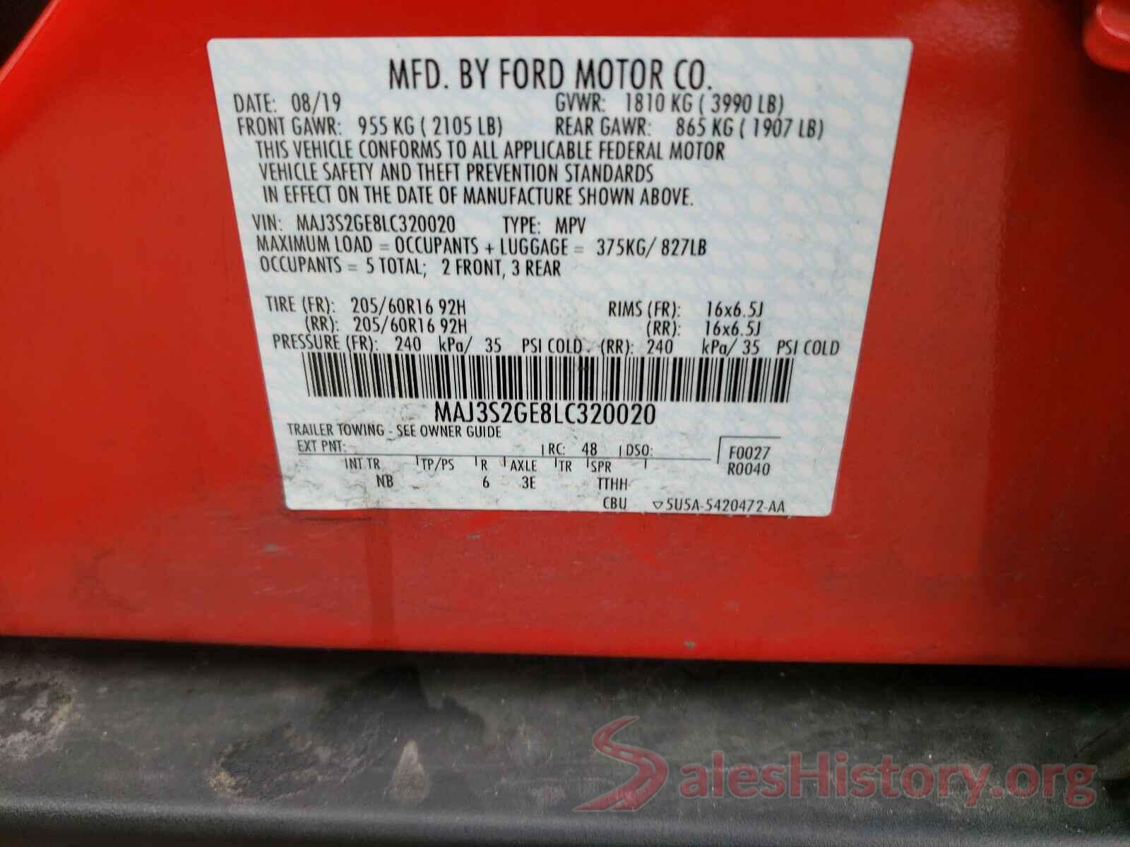 MAJ3S2GE8LC320020 2020 FORD ALL OTHER