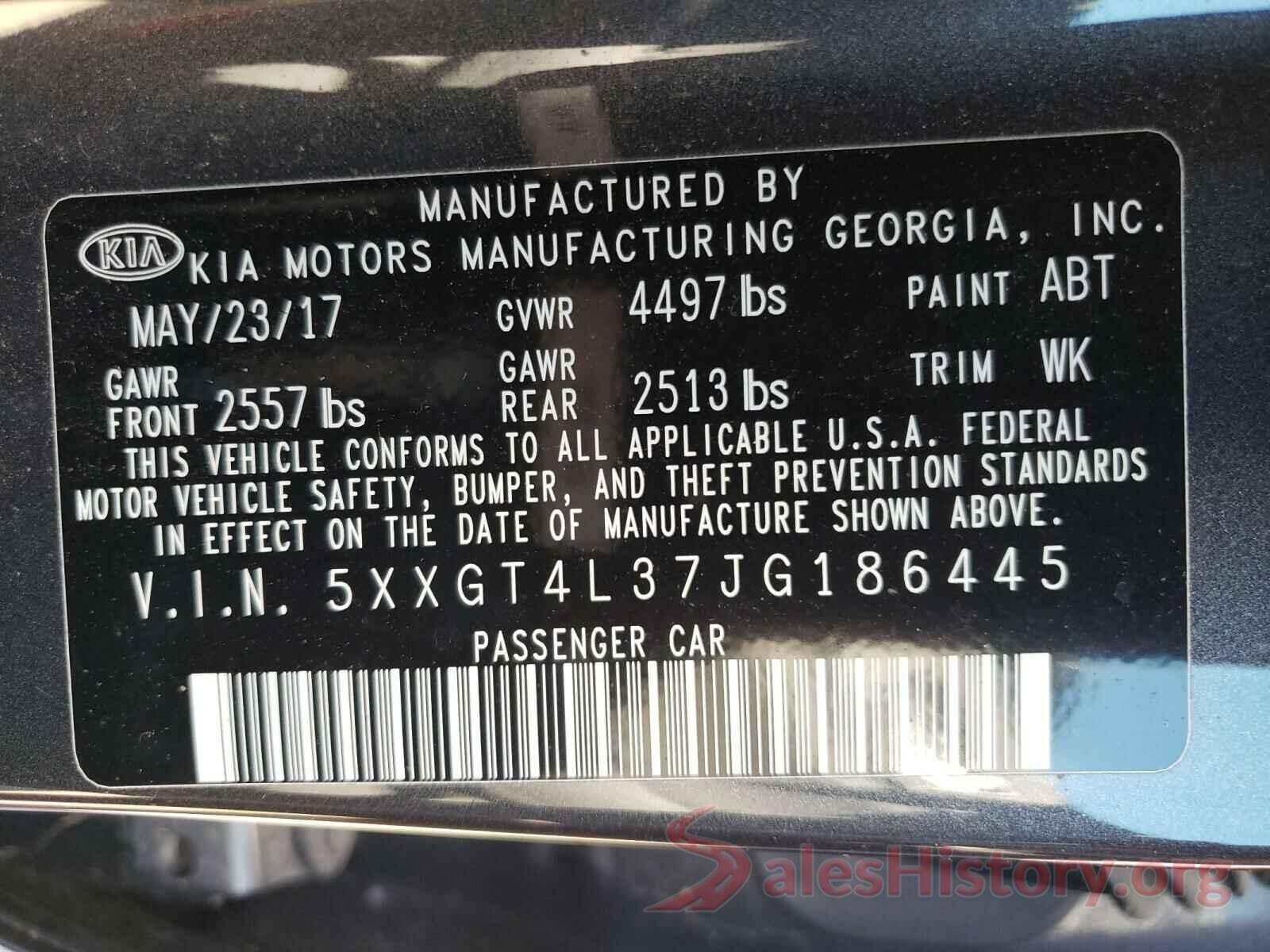 5XXGT4L37JG186445 2018 KIA OPTIMA